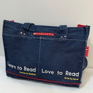 Scholastic Blue Denim Reading Tote